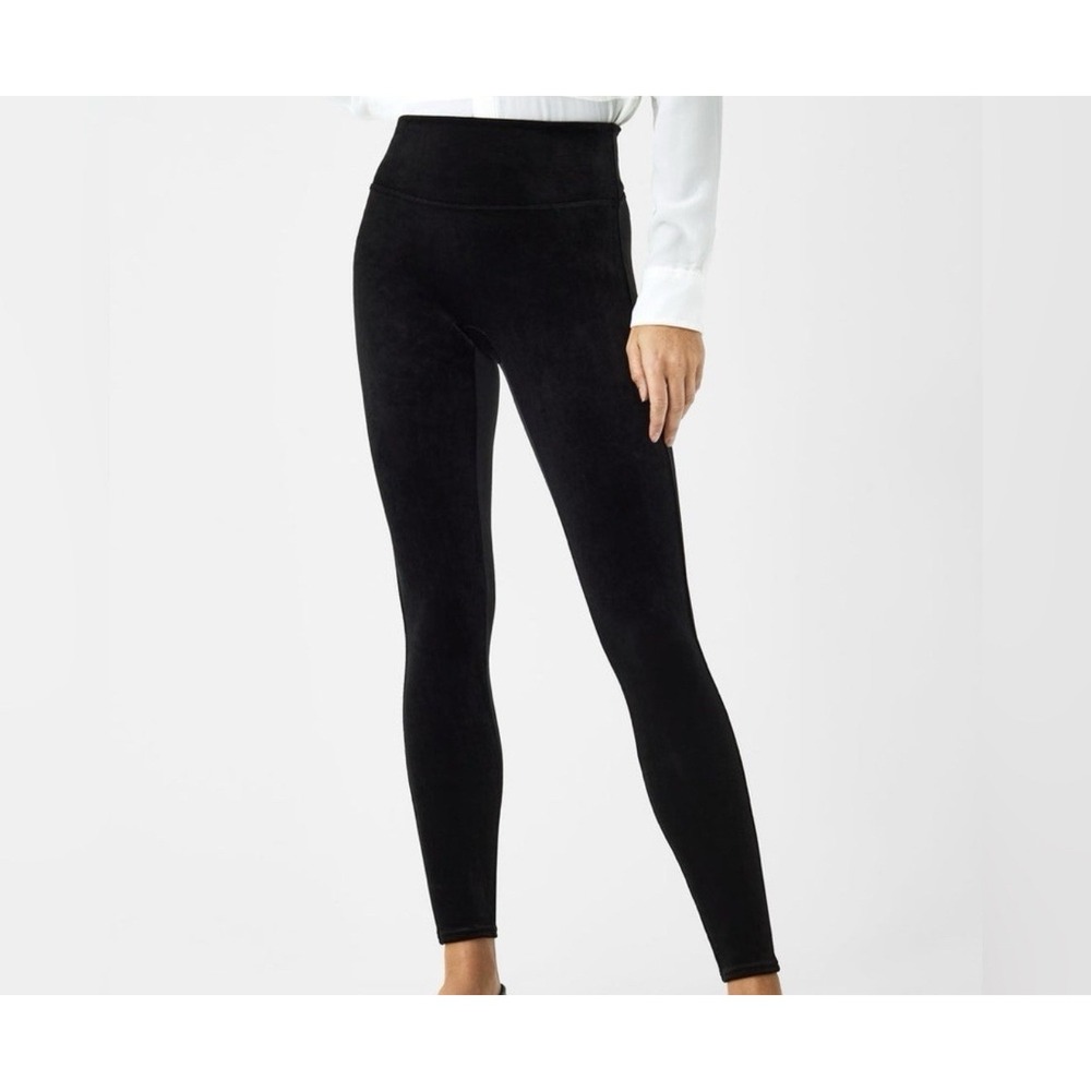 NWT Spanx High Waisted Velvet Leggings Shapewear XL Black